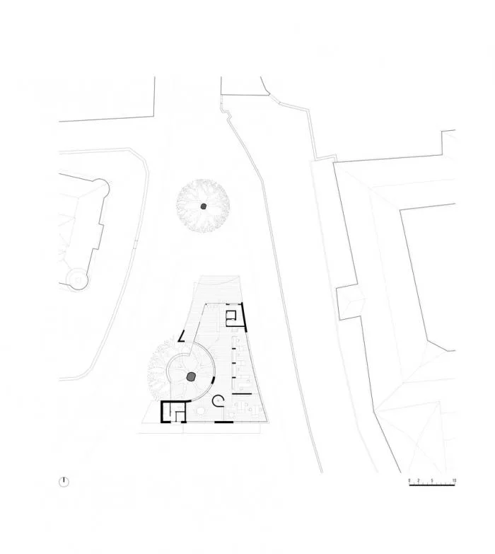 BIM Architecture | Integrating Classical and Mischievous Flying - Tourist Center Embracing Old Trees/MoDusArchitects