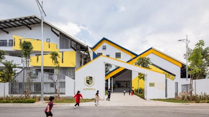 BIM Architecture | Colorful, Interlocking Hillside Kindergarten