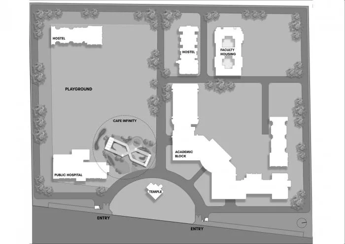 BIM Architecture | Infinite Symbol "∞": Grand Noida Coffee Bar and Student Center/RJDL