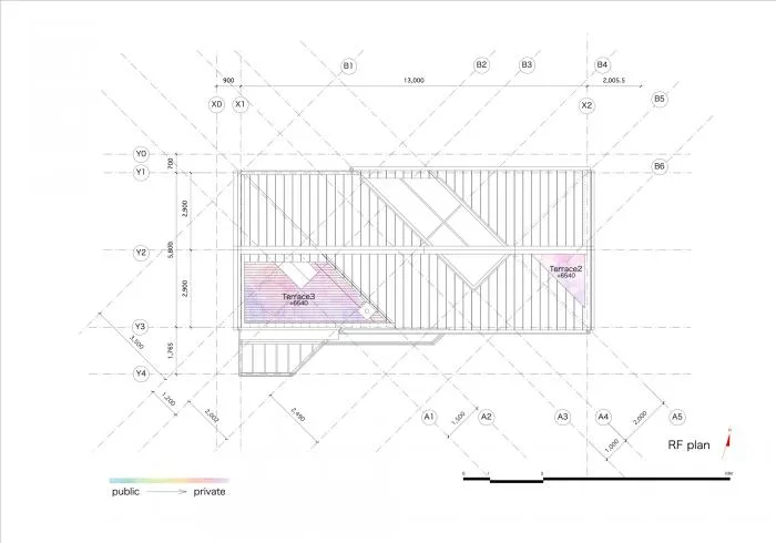 BIM Architecture | Kobe 'Hat Box' Home, a 45 degree rotated flat surface