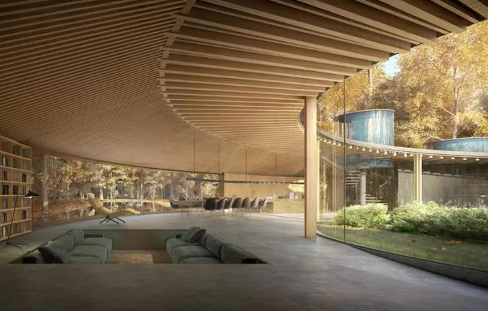 BIM Architecture | The 'Bird's Nest' hovering in the forest: Long Island Wooden House 2.0/Marchi Architects
