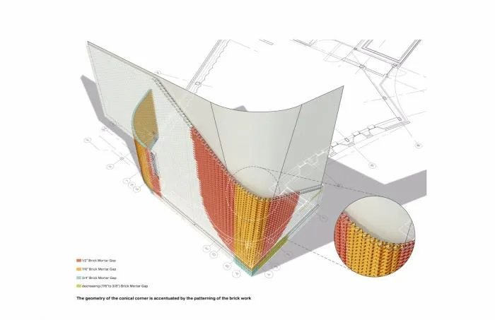 BIM architecture | Rotating 'woven' brick sculpture: St. Mary's Church/PLY+