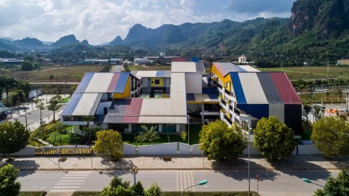 BIM Architecture | Colorful, Interlocking Hillside Kindergarten