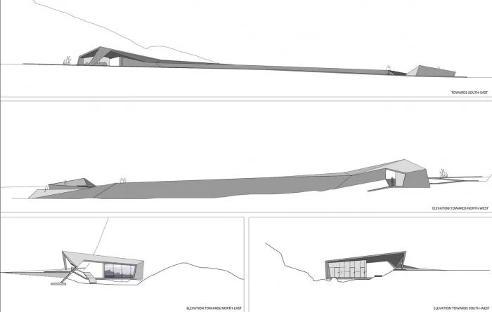 BIM Architecture | Watching the Sea on Folding Concrete: Tourist Center on Chaotic Rock Layers/MORFEUS Arkitekter