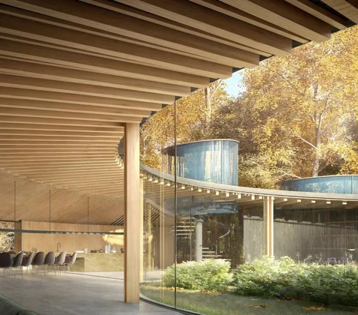 BIM Architecture | The 'Bird's Nest' hovering in the forest: Long Island Wooden House 2.0/Marchi Architects