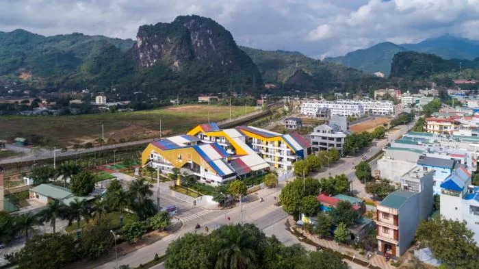 BIM Architecture | Colorful, Interlocking Hillside Kindergarten
