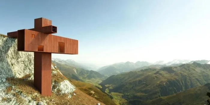 BIM Architecture | Axis Mundi: A Coordinate System Residence Suspended on Swiss Alpine Cliffs