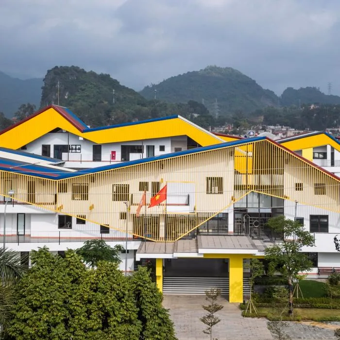 BIM Architecture | Colorful, Interlocking Hillside Kindergarten