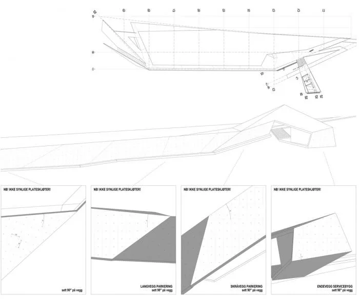 BIM Architecture | Watching the Sea on Folding Concrete: Tourist Center on Chaotic Rock Layers/MORFEUS Arkitekter
