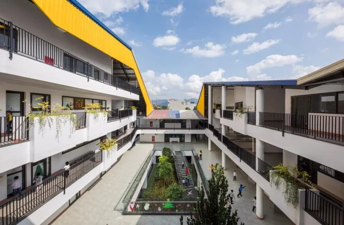 BIM Architecture | Colorful, Interlocking Hillside Kindergarten