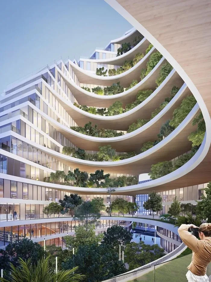 BIM Architecture | Green Plants Climb the 'Peaks' - Ekspozita Building in Albania/Mario Cucinella
