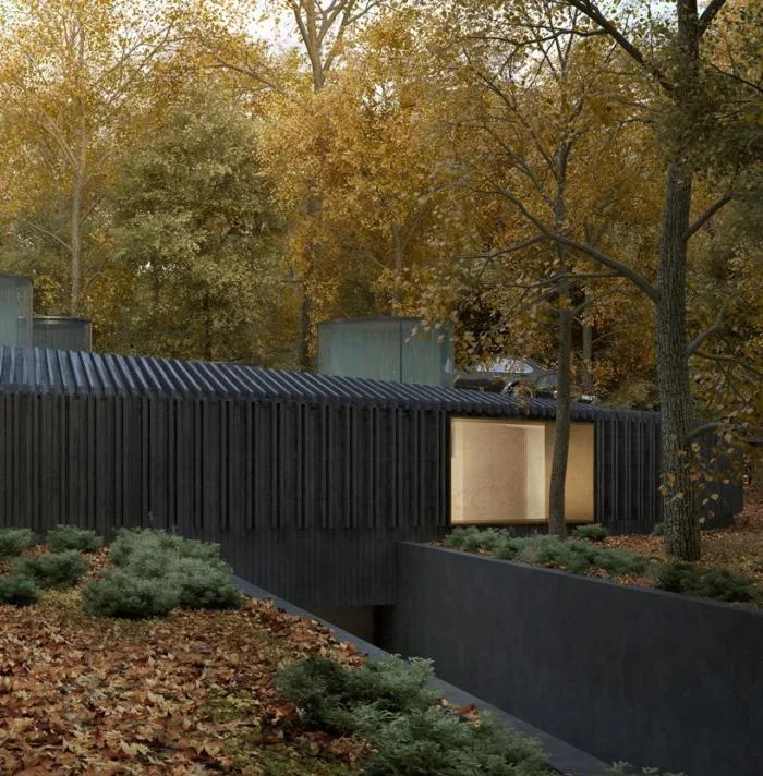 BIM Architecture | The 'Bird's Nest' hovering in the forest: Long Island Wooden House 2.0/Marchi Architects