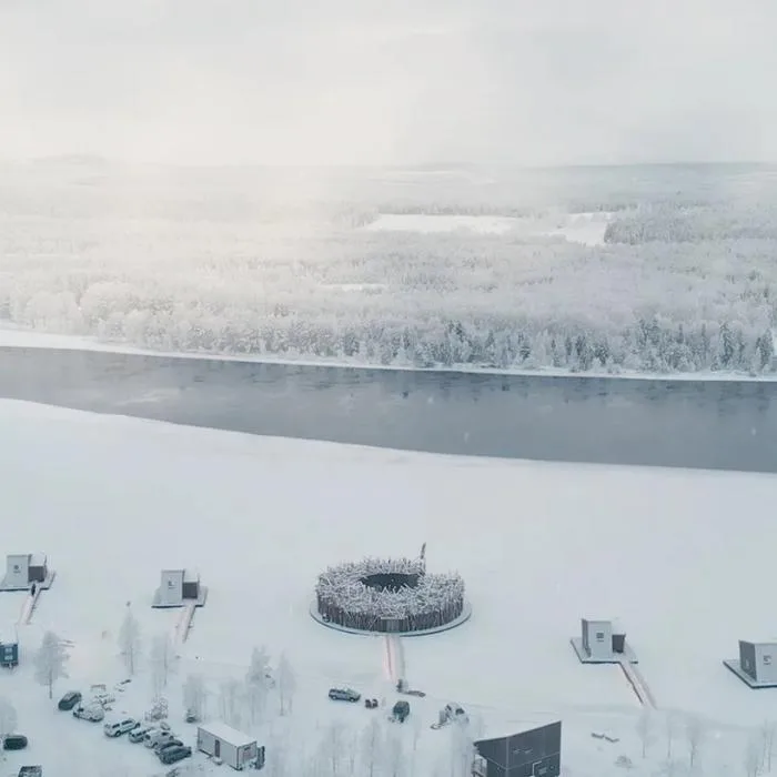 BIM Architecture | Floating Spa Hotel on the Lule River: 'Arctic Bath'