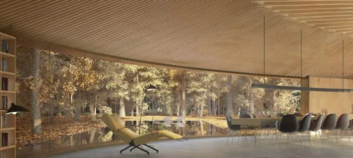 BIM Architecture | The 'Bird's Nest' hovering in the forest: Long Island Wooden House 2.0/Marchi Architects