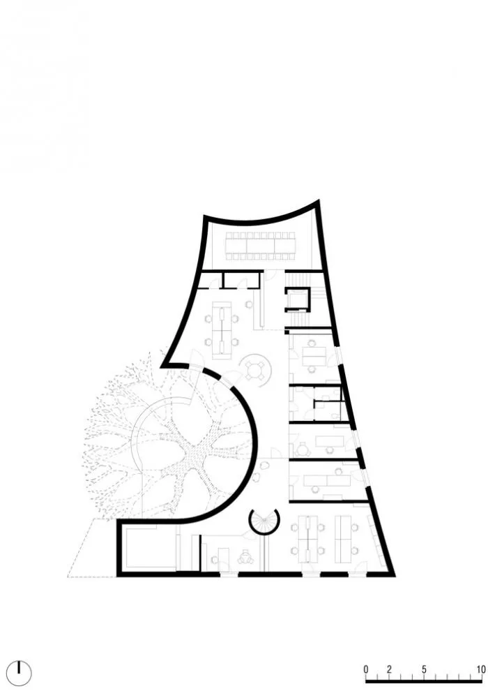 BIM Architecture | Integrating Classical and Mischievous Flying - Tourist Center Embracing Old Trees/MoDusArchitects