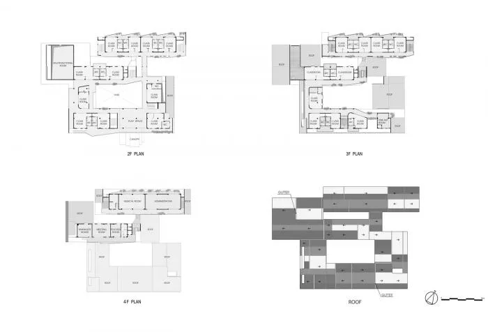 BIM Architecture | Colorful, Interlocking Hillside Kindergarten
