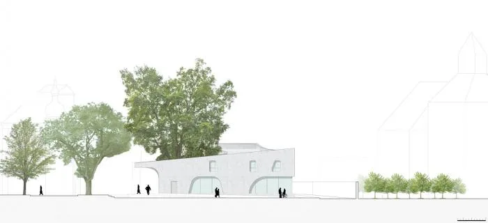 BIM Architecture | Integrating Classical and Mischievous Flying - Tourist Center Embracing Old Trees/MoDusArchitects