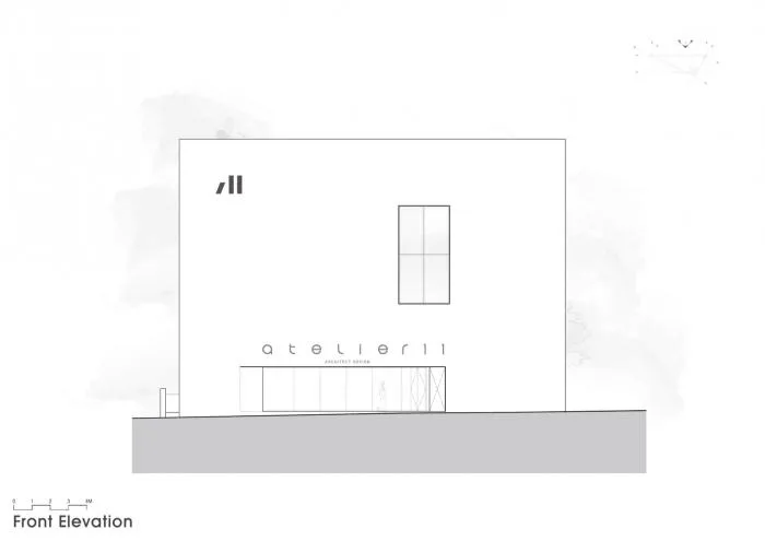 BIM Architecture | Abstract Geometric Space of Concrete Construction: Atelier 11 Office Building/Atelier 11