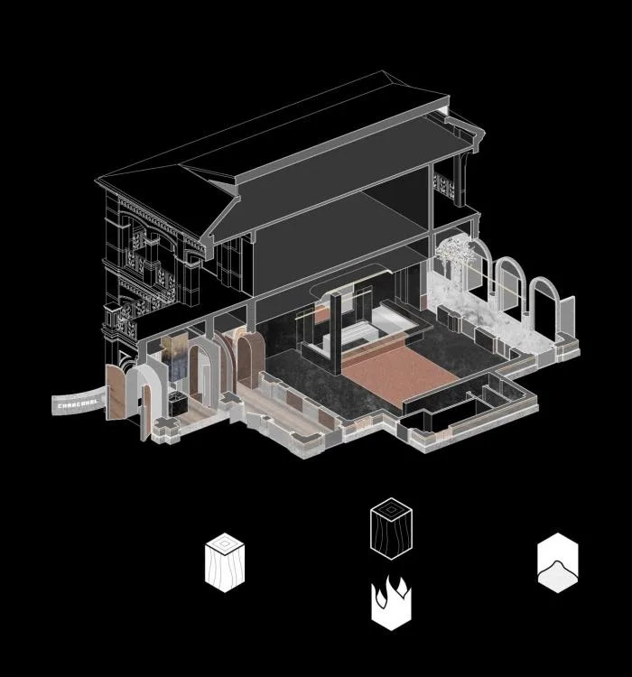BIM Architecture | When Time and Temperature Intertwine in Space - CHARCOHOL Restaurant and Cocktail Bar/Hachima Design