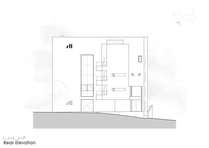 BIM Architecture | Abstract Geometric Space of Concrete Construction: Atelier 11 Office Building/Atelier 11
