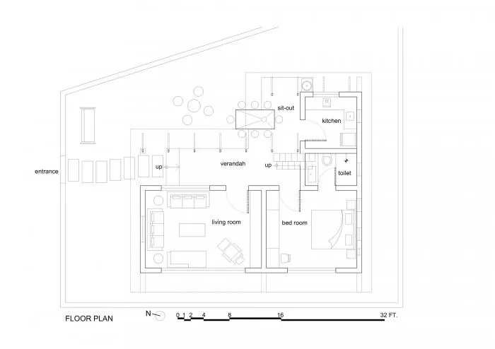 BIM Architecture | Tranquil Garden Vacation Home - Indian Residential "Palasvada"