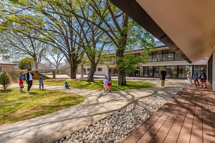 BIM Architecture | Wooden Playground in Children's Paintings, MRN Kindergarten/HIBINOSEKEI+Hibino Design