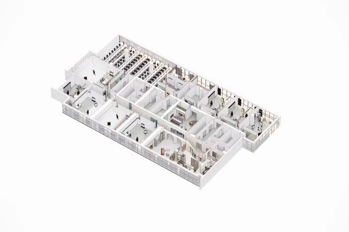 BIM Architecture | Comfortable and Elegant Cold Wind - Ruhan Cultural Office Space/inDeco Leading Building Intelligent Manufacturing