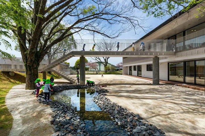 BIM Architecture | Wooden Playground in Children's Paintings, MRN Kindergarten/HIBINOSEKEI+Hibino Design