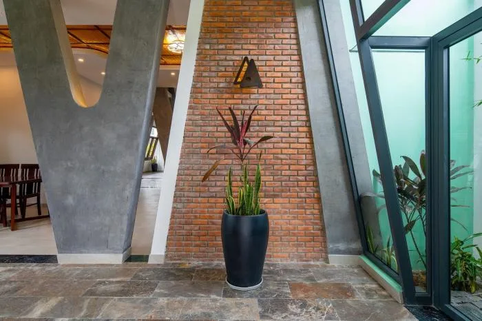 BIM Architecture | Vertically connected "A" - shaped inclined column structure, Vietnam Hoi An Kang Cheng Villa/VRA Design