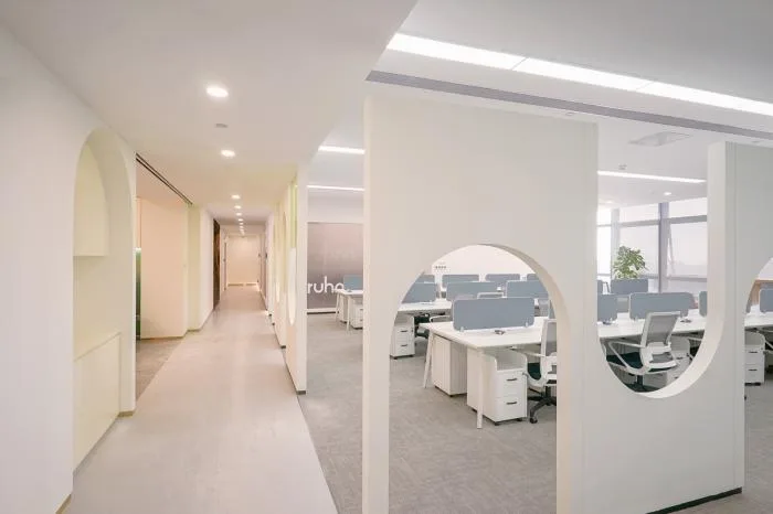 BIM Architecture | Comfortable and Elegant Cold Wind - Ruhan Cultural Office Space/inDeco Leading Building Intelligent Manufacturing