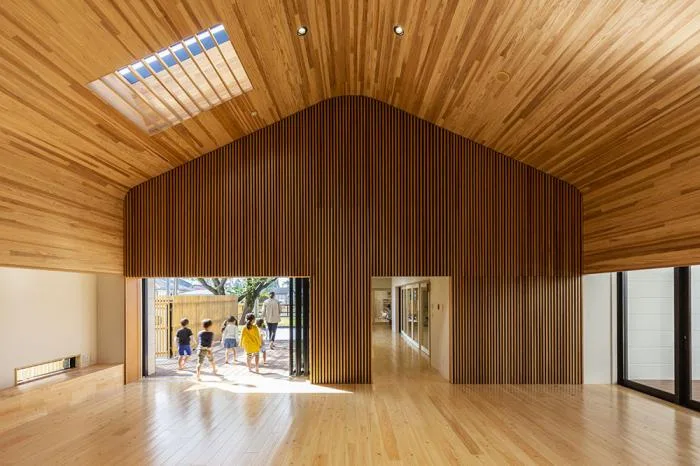 BIM Architecture | Wooden Playground in Children's Paintings, MRN Kindergarten/HIBINOSEKEI+Hibino Design