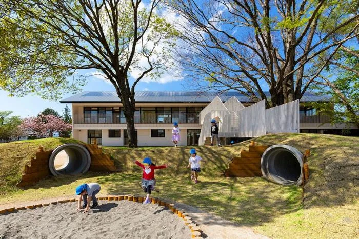BIM Architecture | Wooden Playground in Children's Paintings, MRN Kindergarten/HIBINOSEKEI+Hibino Design