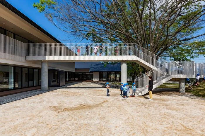 BIM Architecture | Wooden Playground in Children's Paintings, MRN Kindergarten/HIBINOSEKEI+Hibino Design