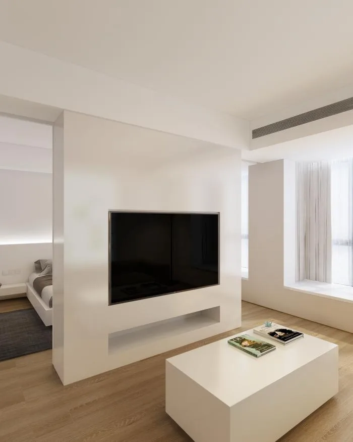 BIM Architecture | 46 ㎡ Beijing Old House Renovation, Minimalist Space for 90s Single Girls/Nameless Creativity Alliance