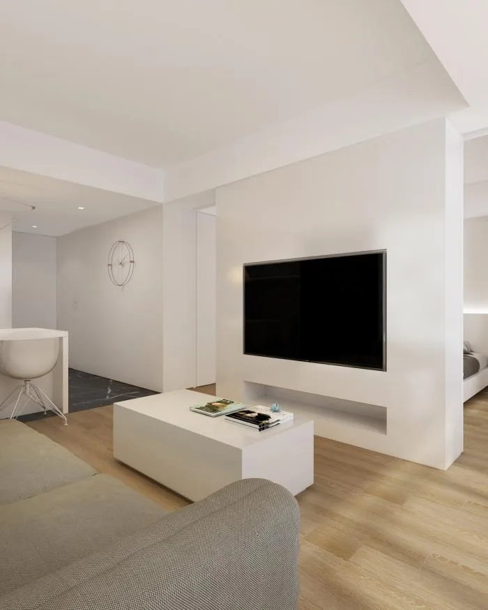 BIM Architecture | 46 ㎡ Beijing Old House Renovation, Minimalist Space for 90s Single Girls/Nameless Creativity Alliance