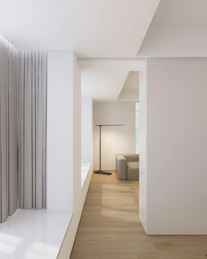 BIM Architecture | 46 ㎡ Beijing Old House Renovation, Minimalist Space for 90s Single Girls/Nameless Creativity Alliance