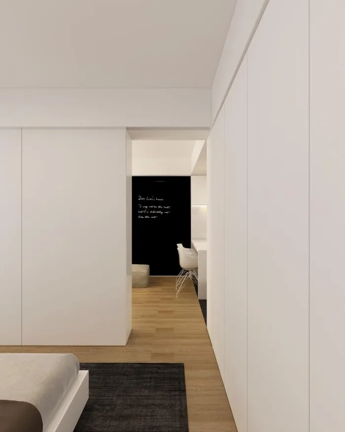 BIM Architecture | 46 ㎡ Beijing Old House Renovation, Minimalist Space for 90s Single Girls/Nameless Creativity Alliance