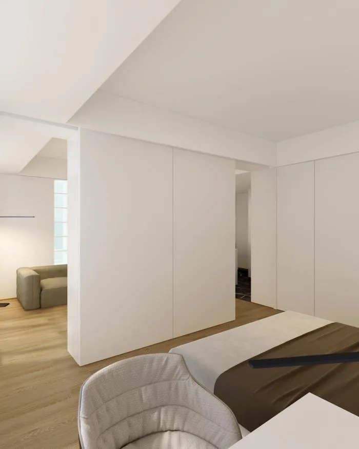 BIM Architecture | 46 ㎡ Beijing Old House Renovation, Minimalist Space for 90s Single Girls/Nameless Creativity Alliance