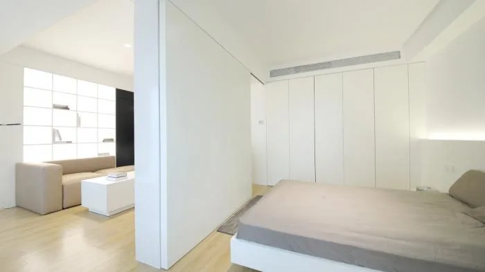 BIM Architecture | 46 ㎡ Beijing Old House Renovation, Minimalist Space for 90s Single Girls/Nameless Creativity Alliance