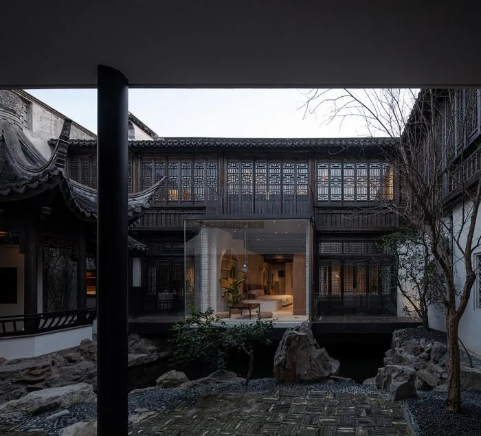 BIM architecture | Creating a modern and warm space under white walls and black tiles, Zhishe Nanchan Guanshui Hotel/Benzhe Architecture