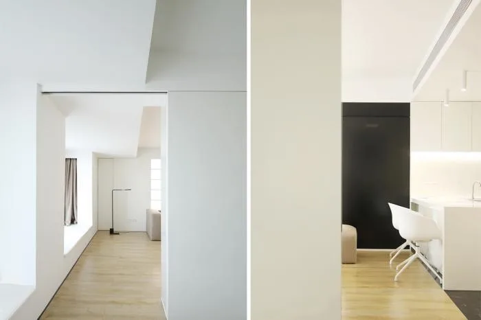 BIM Architecture | 46 ㎡ Beijing Old House Renovation, Minimalist Space for 90s Single Girls/Nameless Creativity Alliance
