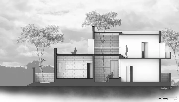 BIM architecture | solemn and transparent, elegant and natural - Indian red "treehouse"/PG Associates