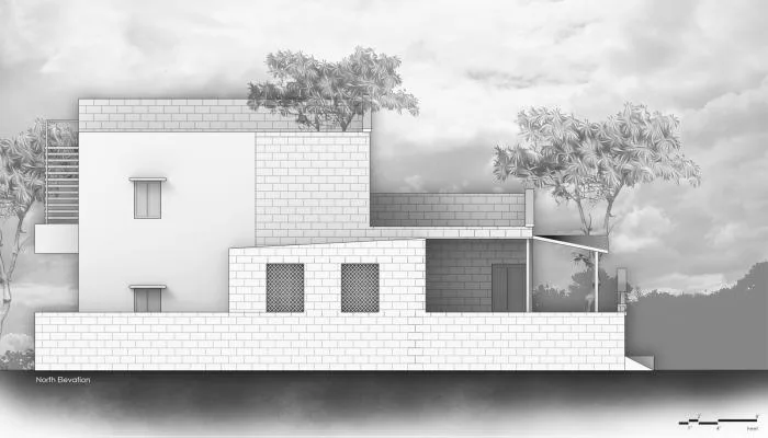 BIM architecture | solemn and transparent, elegant and natural - Indian red "treehouse"/PG Associates