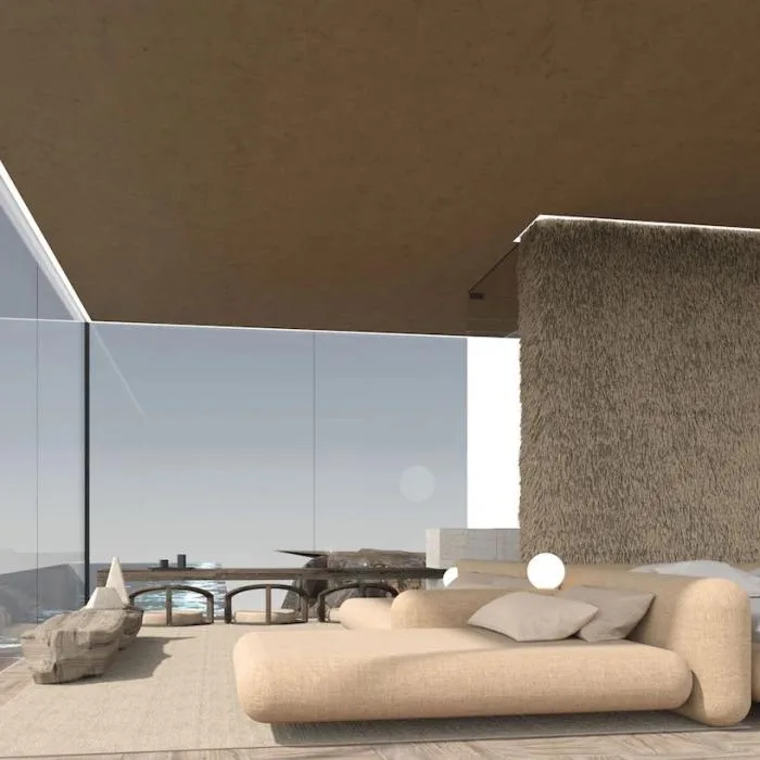 BIM Architecture | Minimalist Glass Hut Standing on a Cliff/Yakusha Design
