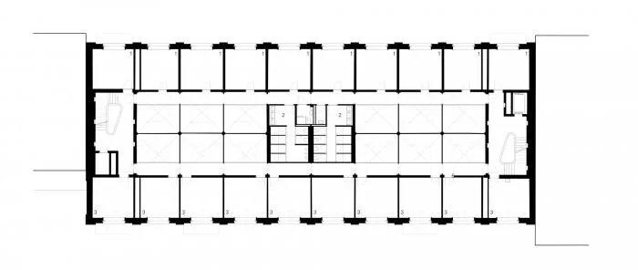 BIM architecture | Wall covered with deep 'eyes', renovation of abandoned barns