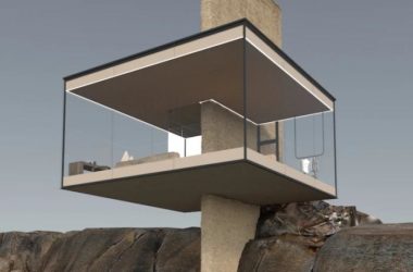 BIM Architecture: Minimalist Glass Hut Perched on a Cliff by Yakusha Design-BIM WORLD