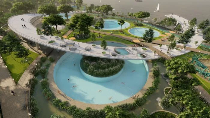 BIM Architecture | Natural Station on the Riverbank: Hanjiang Citizen Park Natural Swimming Pool/Baizhu Architecture+Carve in Sericulture District