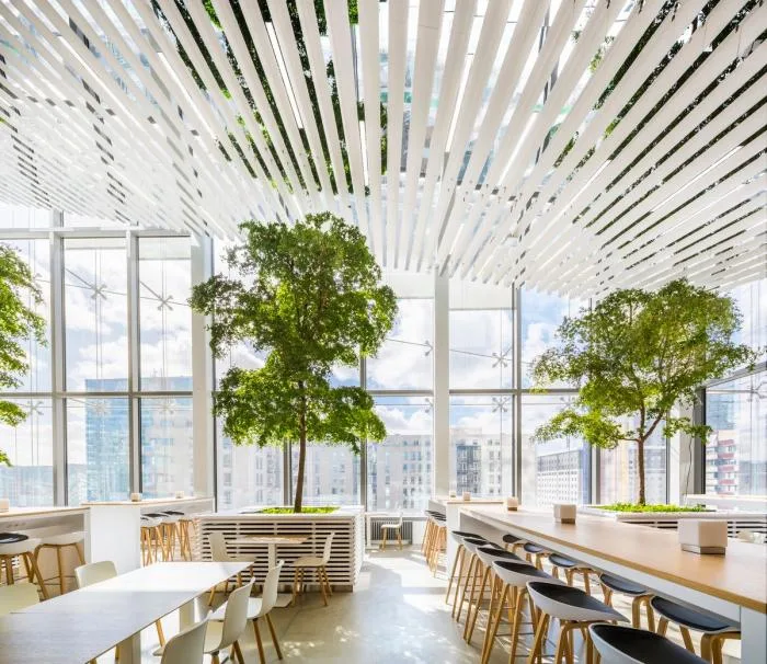 BIM architecture | A set of "crystals" that capture and scatter light - Saint Gobain headquarters office building