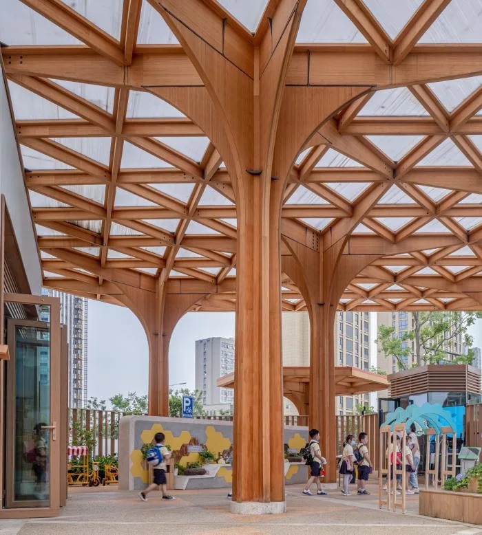 BIM Architecture | Hexagonal 'Hive' Shaped by Simple Geometry: Yangjiadun Branch of Hangzhou Pule Kindergarten/Goa Elephant Design