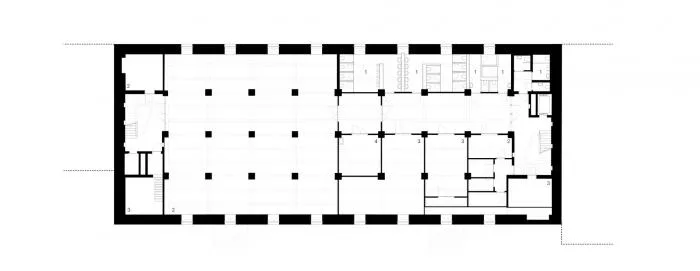 BIM architecture | Wall covered with deep 'eyes', renovation of abandoned barns